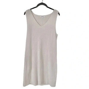 BB Dakota Women’s Sleeveless Knit Sweater Dress Size Medium Cream Mini V-Neck